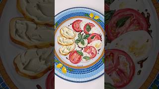 Caprese 🥗 salad Aesthetics amp Realistic Creating Process asmr italianfood capresesalad italyvibe [upl. by Cosme828]