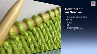 How to Knit  Knit Stitch Beginner with closed Captions CC [upl. by Morell31]