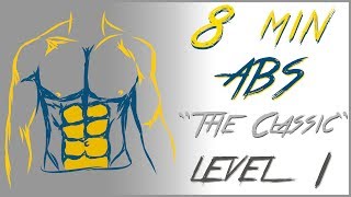 8 Mins abs workout  Level 1 [upl. by Aerdnahc]