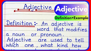 AdjectiveWhat is AdjectiveDefenition of adjectiveAdjective Class 8 [upl. by Azenav]