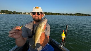 Summer Walleye Fishing with Shiver Minnows and Leeches in Wisconsin [upl. by Anitsyrc]