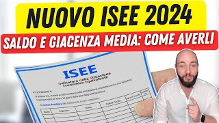 ISEE 2024 documenti come ottenere saldo e giacenza media dei conti [upl. by Labannah]