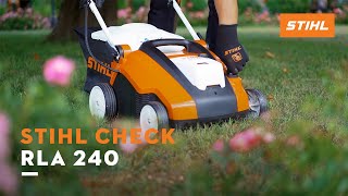 STIHL Check  AkkuRasenlüfter RLA 240 [upl. by Ymirej]