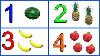 Learn 1 to 10 Numbers amp Fruit Names  123 Number Names  1234 Counting for Kids  Cartoon Video [upl. by Adnilim510]