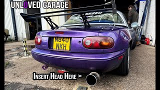 Universal Exhaust Install for a Mk1 MX5  Unloved Garage [upl. by Irovi]