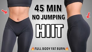 45 MIN LOW IMPACT HIIT WORKOUT 🔥  Full Body No Equipment No Jumping  Apartment Friendly HIIT [upl. by Tertias]