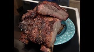 GRILLED BEEF RIBS USING THE BARREL HOUSE COOKER 18C  OUTDOOR COOKING [upl. by Wainwright886]