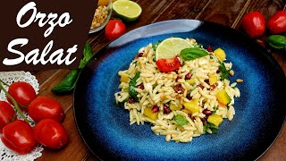 bunter Orzo Salat  Krytharaki Salat  frisch einfach amp lecker [upl. by Aicella]