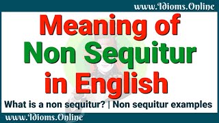 What is a Non Sequitur  Non Sequitur Examples quot Non Sequitur Meaning [upl. by Leahcimnhoj752]