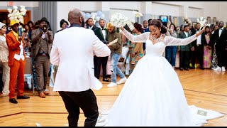 Beautiful Bride and Groom Congolese Wedding Entrance Dance  Antoinette amp Padou [upl. by Ongineb385]