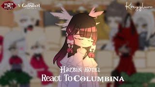 Hazbin Hotel React To Columbina ◇ AU ◇ credits on description ◇ Kreyyluvv [upl. by Yragerg]