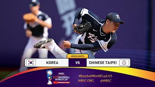 HIGHLIGHTS – Game 4 – Korea vs Chinese Taipei – WBSC U23 Baseball World Cup 2024 [upl. by Funk247]