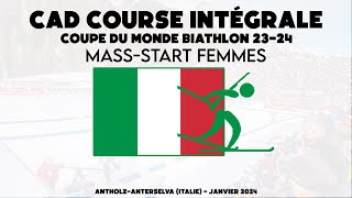 Biathlon  MassStart Femmes  AntholzAnterselva Italie  CDM 2324 Replay CAD 21012024 [upl. by Artimid]