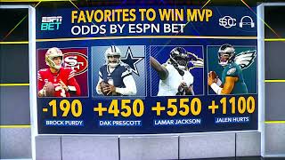 49ers QB Brock Purdy leads the pack in updated NFL MVP odds 🔥 [upl. by Norabal960]