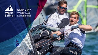 Full 49er Medal Race from the World Cup Series Final in Santander 2017 [upl. by Tammany]