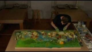 Charles Forsberg Painting with RampF Pigment Sticks [upl. by Yretsym]