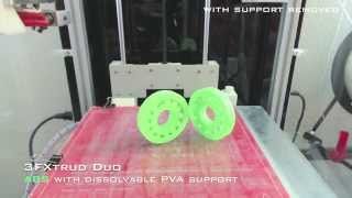 Dual material with ABS and PVA support 3D print with 3FXtrud Duo by ShapingBits [upl. by Cirdek]