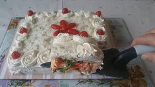 TORTA TRAMEZZINOTorta salata senza cotturaTorta sfiziosa da preparareRicetta tramezzino goloso😍 [upl. by Priscilla399]