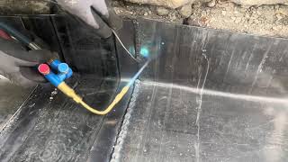 Welding expansion joint on lead boxed gutter [upl. by Icam499]