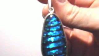 Dichroic Glass Sterling Silver Pendant [upl. by Nyllij]