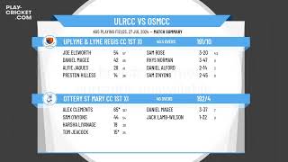 Uplyme amp Lyme Regis CC 1st XI v Ottery St Mary CC 1st XI [upl. by Sugna]