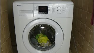 7 minutes rinse program without centrifuge BEKO WMB 51441 Washing machine example lavadora 87 [upl. by Blackburn228]