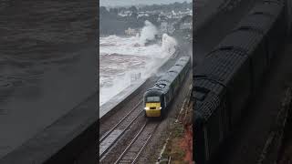 Trains with waves at Dawlish [upl. by Enneiluj]