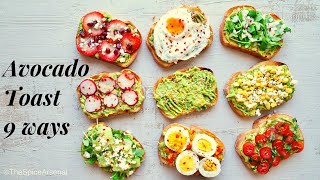 Avocado Toast Recipe 9 ways  How to make Avocado Toast [upl. by Web]