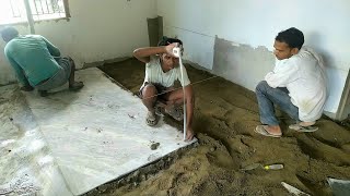 White Granite Flooring and Polishing Techniques  800 Sq ft house Marble floor designMarble fitting [upl. by Sirtemed88]