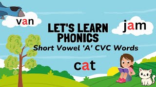 Short Vowel A CVC Words Fun Learning Video for Kids [upl. by Araldo]