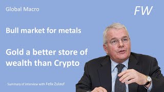 Felix Zulauf Bull market for metals Gold better store of wealth than crypto [upl. by Sutsuj]