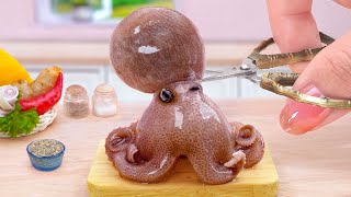 Best Of Seafood 😍 Tasty Miniature Korean Spicy Stir Fry Octopus Recipe 🐙 Tina Mini Cooking [upl. by Yorke]