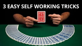 BEST SELF WORKING CARD TRICKS  3 EASY TRICK FOR BEGINNERS TUTORIAL [upl. by Eelyrag]