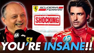 HUGE TENSION At Ferrari After Sainz Reveals SHOCKING STATEMENT [upl. by Eimirej]