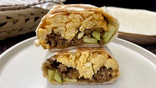 Breakfast Burrito with Minced Meat and Chipotle Mayo [upl. by Nailij]