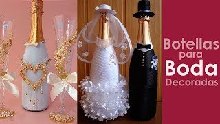 botellas para boda decoradas [upl. by Elleirb461]