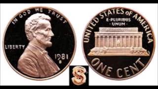 1981 Proof cent type 1 and type 2 differences rounded and clear mintmarks [upl. by Lundin]