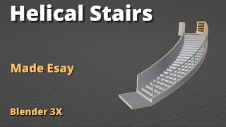 how to model a helical stairs in blender 34 [upl. by Ariuqahs549]