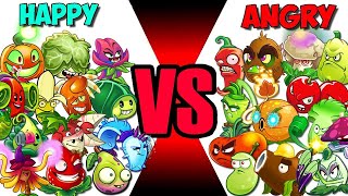 All Plants HAPPY vs SAD ANGRY  Who Will Win  PvZ 2 Team Plant vs Team Plant [upl. by Odrarej]