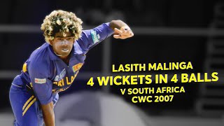 Lasith Malinga takes four wickets in four balls  CWC 2007 [upl. by Inaflahk]