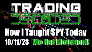 How I Taught SPY Today  101123  We Had Movement [upl. by Agueda]