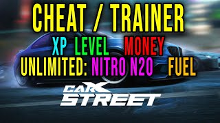 XP LEVEL MONEY UNLIMITED NITRO FUEL CHEAT  TRAINER  CarX Street [upl. by Llekcm]