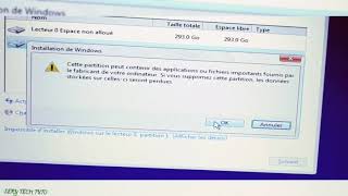 Impossible dinstaller Windows sur ce lecteur comment corrigé [upl. by Neddie]