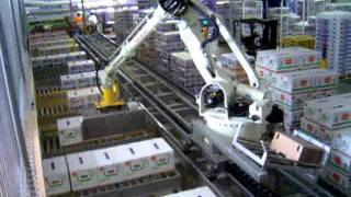 JMP ENGINEERING  Robotic Produce Palletizing with Robot on a Rail [upl. by Pry]