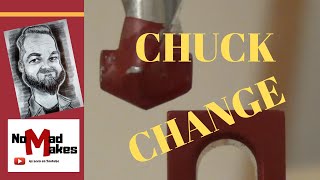 How to Remove or Change the Chuck  Troubleshooting wobble on the drill press 0018 [upl. by Nort]