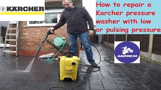 How to Repair a Karcher Pressure Washer either K3 amp K4 with Loss of pressure or surging or pulsing [upl. by Alleahcim554]