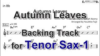 Autumn Leaves  Backing Track with Sheet Music Take1 Revised [upl. by Atnoid]