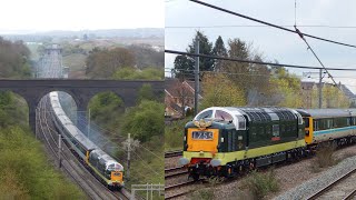 Deltic D900055022 finally makes a mainline racket but unfortunately with problems  21st April 2023 [upl. by Autrey855]