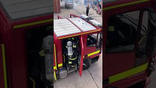 DSFRS Torquay fire station open day KV17P2 doing a fire demonstration person reported ￼ [upl. by Hollah]