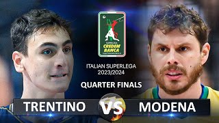 Quarter Finals of Italian Volleyball SuperLega 20232024  Trentino vs Modena [upl. by Nenney212]